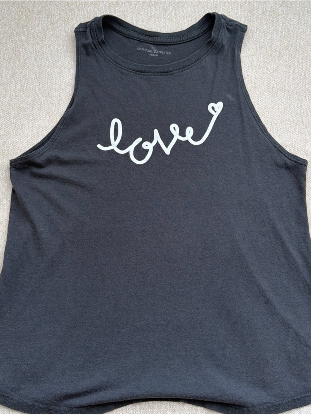 Spiritual gangster, LOVE grey tank top